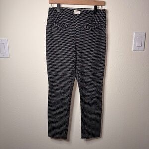 Anthropologie Essential Slim Pants Women's Size 4 Black Printed Classic Office